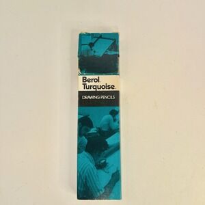Vintage Berol Turquoise Drawing Pencils With Erasers 1375 (12) NIB NOS USA